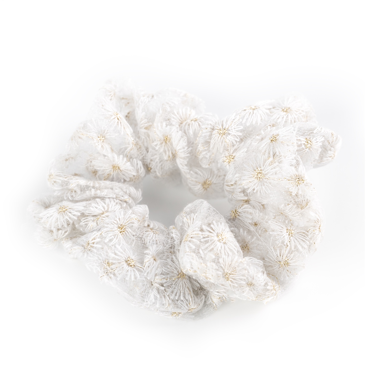 BSL301429 Busy Lizzie - Scrunchie - Organza - Gänseblümchen - Weiß – Bild 1