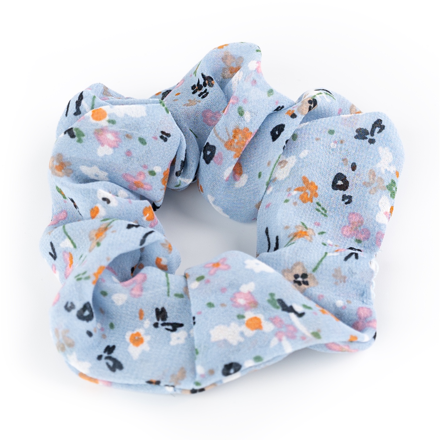BSL301458 Busy Lizzie - Scrunchie - Blumen - Blau – Bild 1