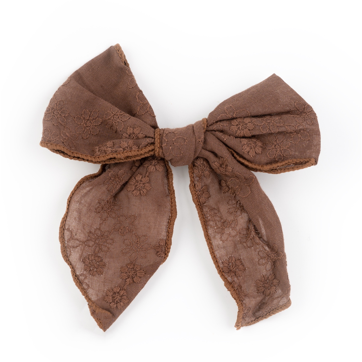 BSL301636 Busy Lizzie - Clip - Schleife - Broderie - Braun – Bild 1