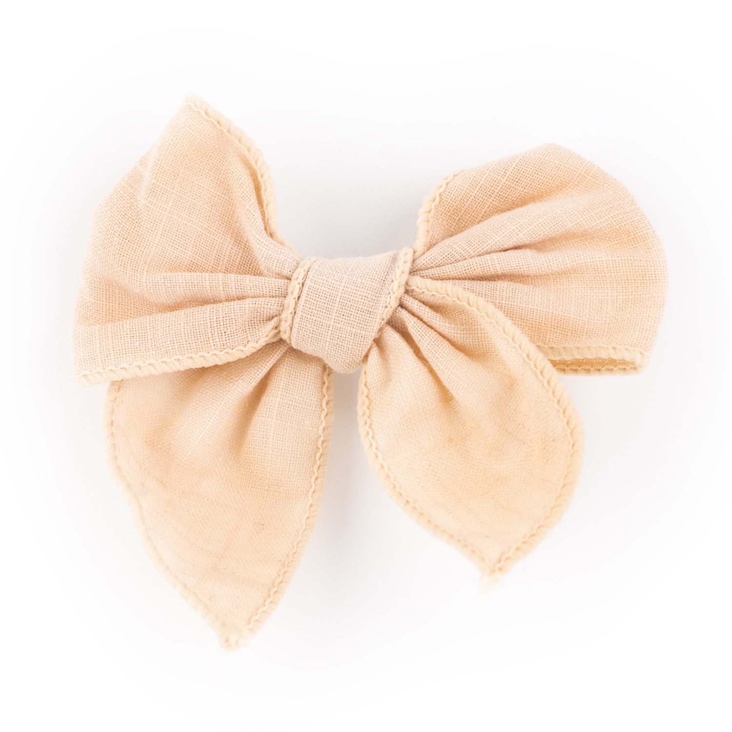 BSL301637 Busy Lizzie - Clip - Schleife - Leinenmix - Creme – Bild 1