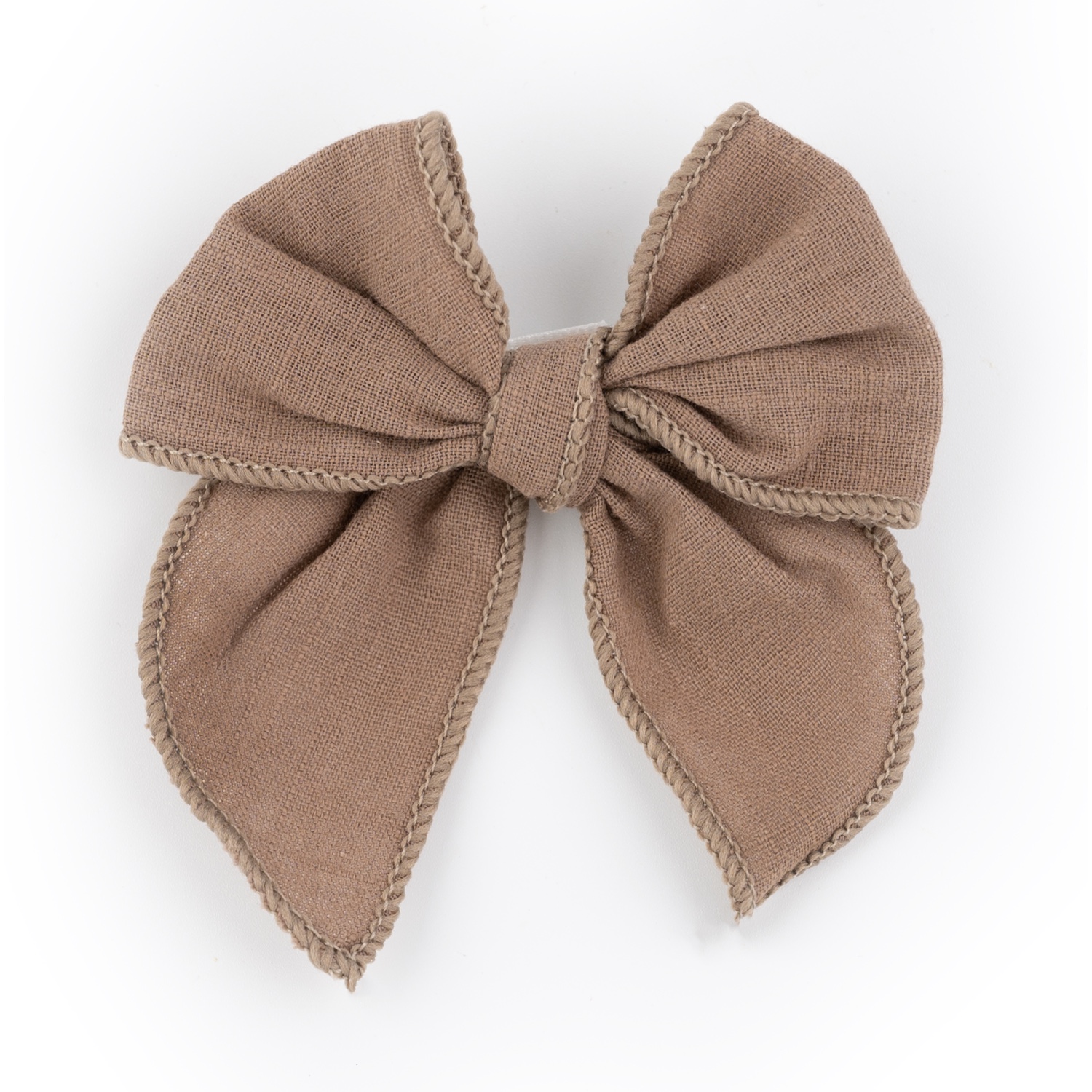 BSL301638 Busy Lizzie - Clip - Schleife - Leinenmix - Braun – Bild 1