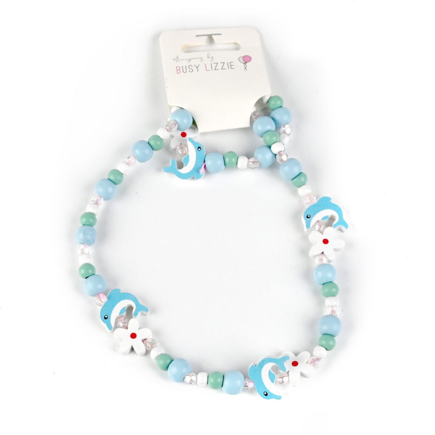 Busy Lizzie - Set Halskette + Armband - Blau