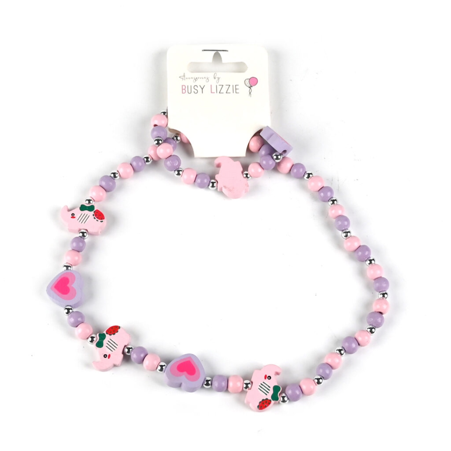 Busy Lizzie - Set Halskette + Armband - Pink