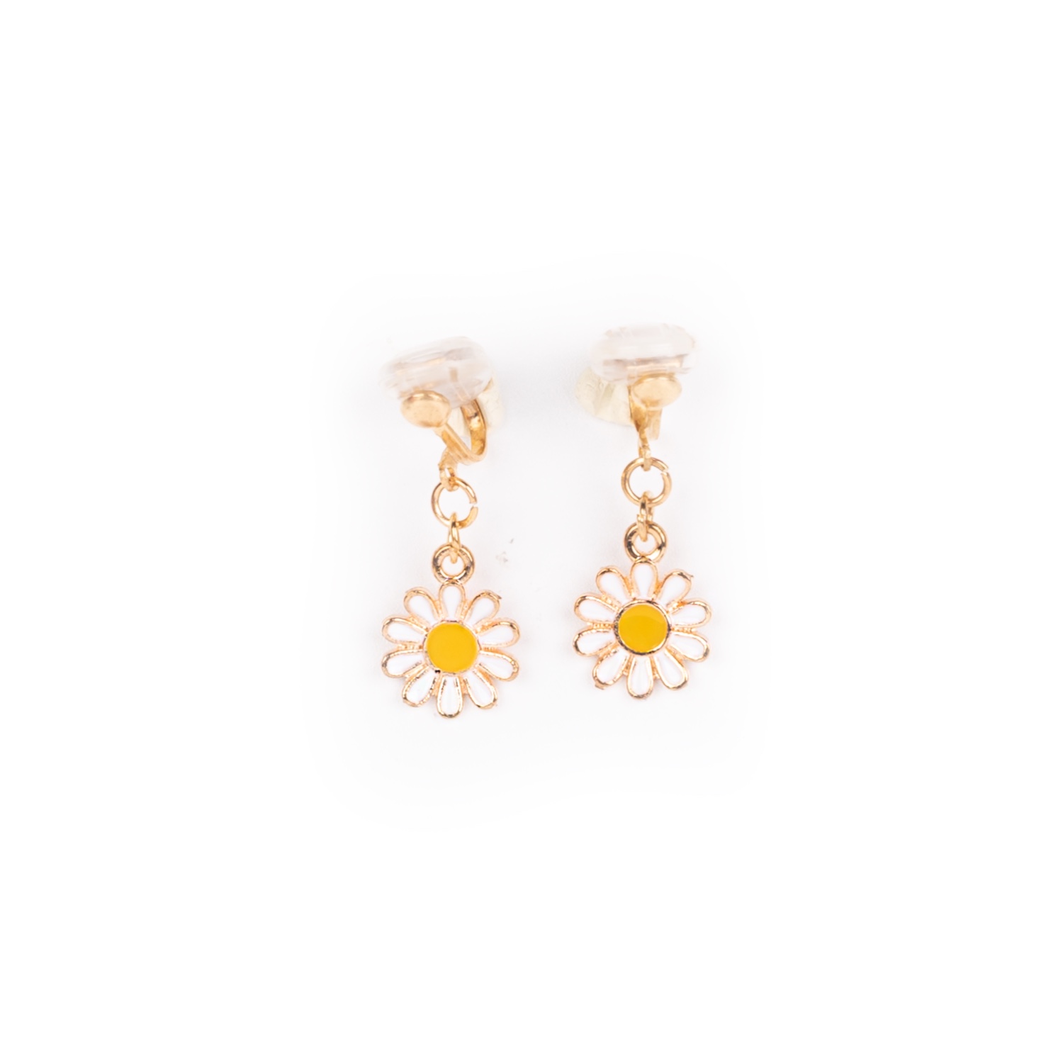 Busy Lizzie - Clip-Ohrringe - Blumen - Weiß