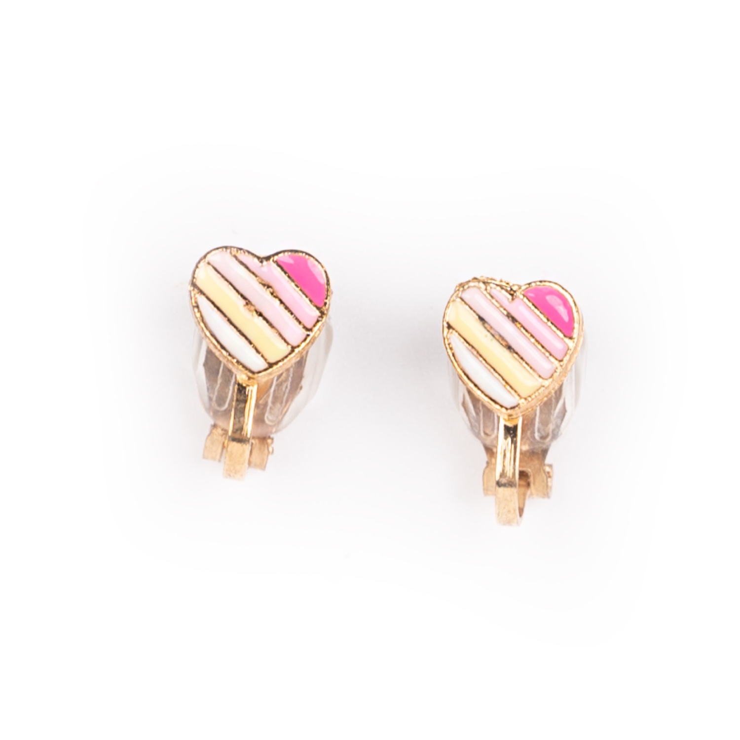 Busy Lizzie - Ohrclips - Herzen - Streifen