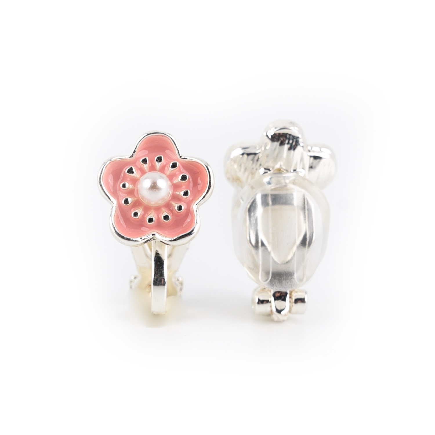 Busy Lizzie - Clip-Ohrringe - Blume mit Perle