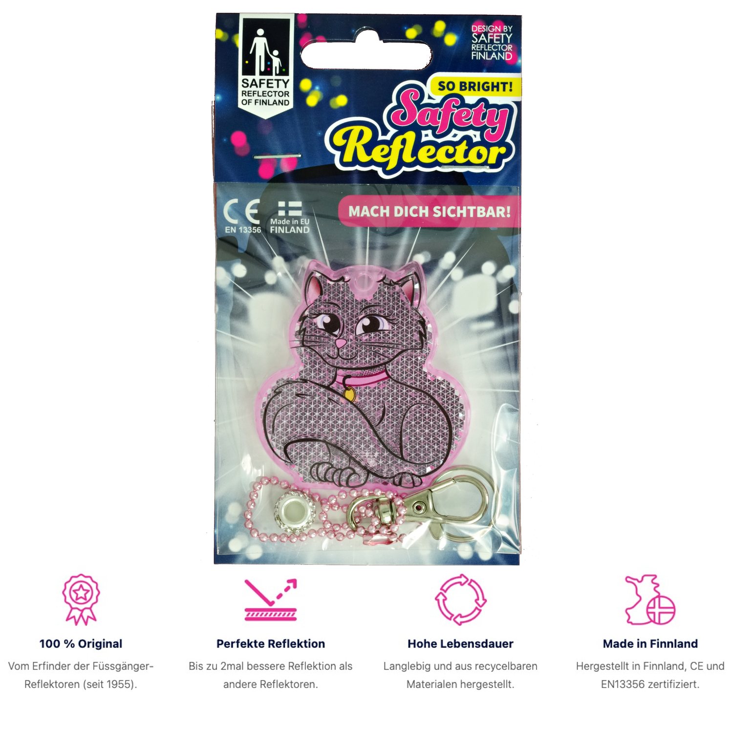 Reflektor Katze pink