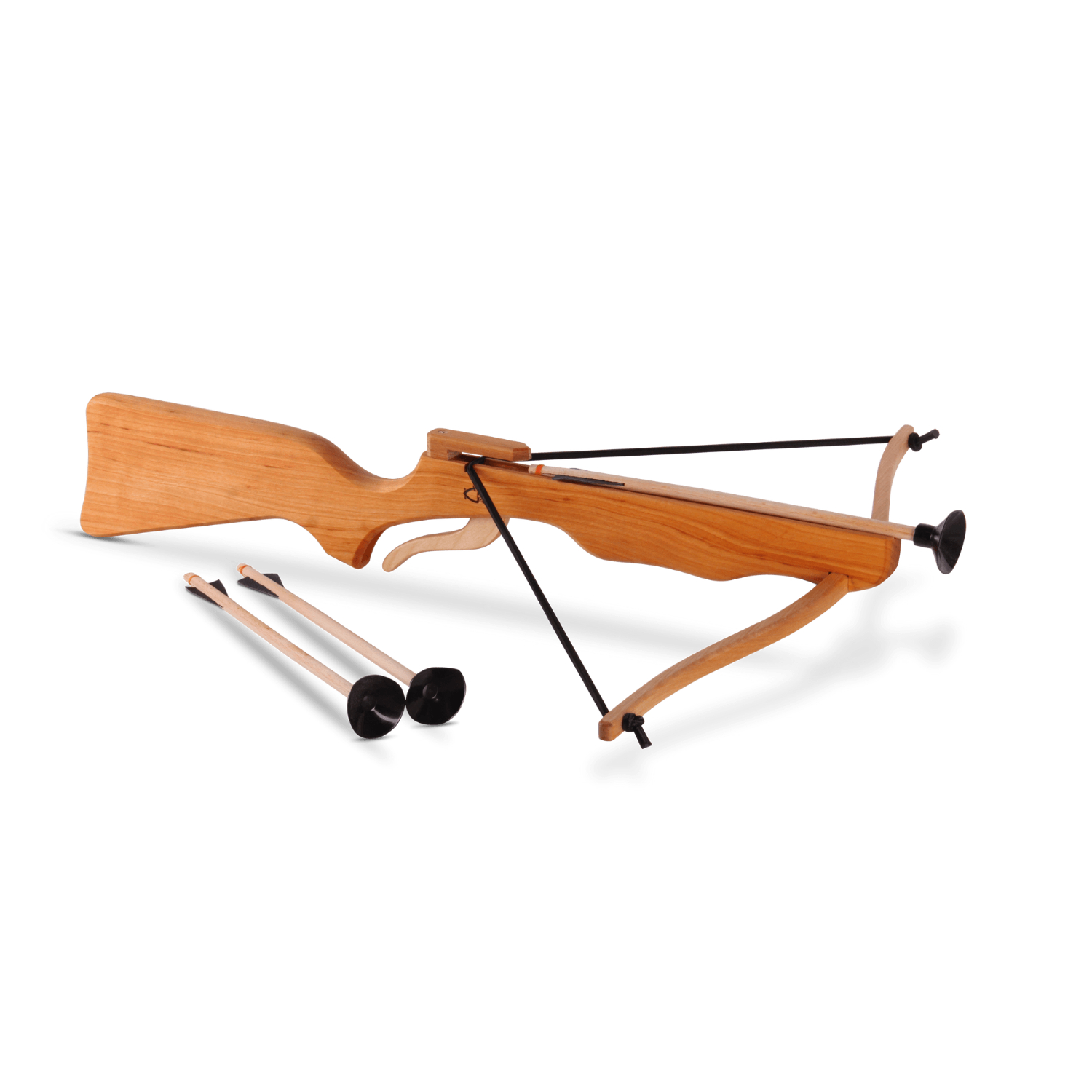 Kinder-Handarmbrust, Erlenholz, geölt, +3 Armbrustbolzen mit Saugnapf